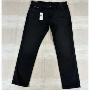 New Tommy Hilfiger THFlex Slim Mens Black Size 38x32 Jeans Stretch Denim NWT1092